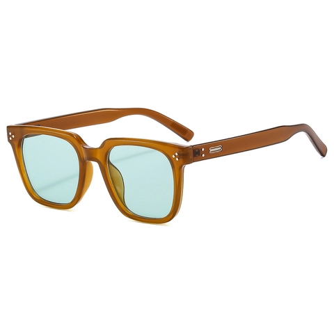 Retro Square Sunglasses UV400 Protection PC Frame Metal Rivet Decor Outdoor Fashion Eyewear For Men Women