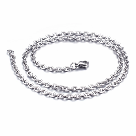 Collier Chaîne En Acier Inoxydable Minimaliste Hypoallergénique Maille Acier Titane Base Bijoux DIY Pour Hommes Femmes
