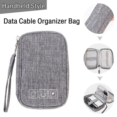 Bolsa De Almacenamiento Para Accesorios Digitales Tela Oxford Catiónica Impermeable Estuche Organizador De Cables Portátil Viaje Cargador Funda