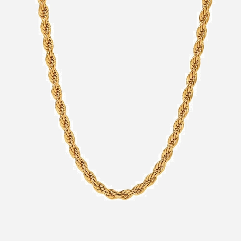 Edelstahl Kordelkette Halskette Für Frauen Vergoldet Twist Gliederkette Minimalistische Mode Wasserdichter Schmuck Geschenk