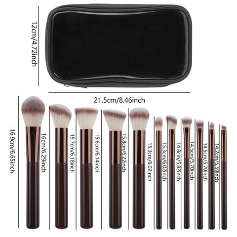 Professionelles Make-up Pinsel Holzgriff Synthetikfaser Für Puder Foundation Lidschatten Tragbare Beauty Tools