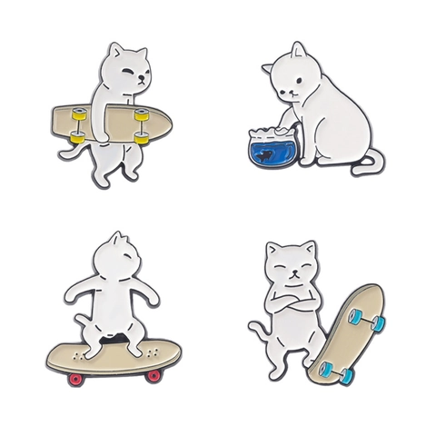 Cartoon Tier Emaille Pin Legierung Brosche Abzeichen Schmuck Für Rucksäcke Taschen Kleidung Süße Katze Panda Hund Zubehör