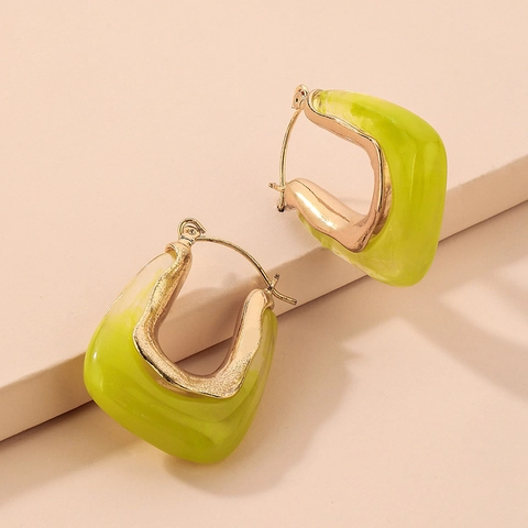 Orecchini A Cerchio Geometrici A Forma Di U Con Perno In Argento Sterling 925 Resina Lega Stile Vintage Per Donne