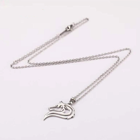 Collana Con Ciondolo Testa Di Lupo Acciaio Inossidabile Traforato Stile Punk Gotico Gioielli Silhouette Animale Per Uomo
