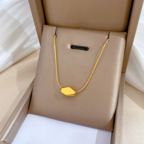 Collana Pendente Chicco Geometrico Rombo Minimalista Acciaio Inossidabile Catena Serpente Gioielli Clavicola Per Donne