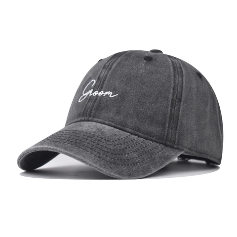 Cappello Da Baseball In Cotone Lavato Ricamo Groom Retrò Regolabile Distressed Cappello Da Sole All Aperto Da Uomo