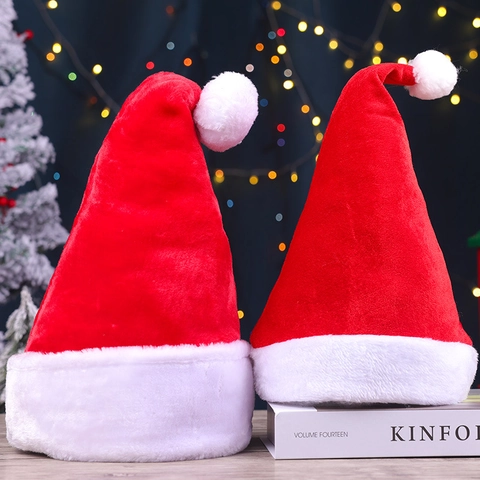 Cappello Da Babbo Natale In Peluche Sorprendente Velluto Berretto Di Natale Rosso Bianco Festa Festiva Travestimento Per Adulti Arredamento Per Vacanze
