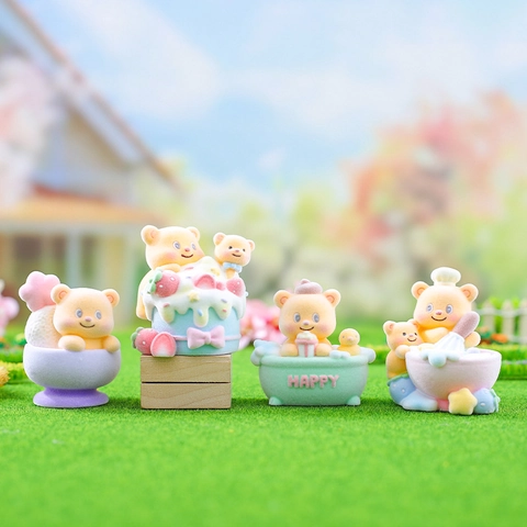 Beflocktes Harz Blind Box Figur Süßes Tier Panda Bär Capybara Schreibtisch Dekoration Ornament Miniatur Sammlerstück