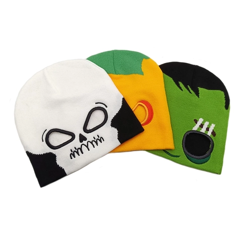 Berretto In Maglia Per Halloween Acrilico Maschera Passamontagna Divertente Motivo Zucca Scheletro Frankenstein Festa Caldo