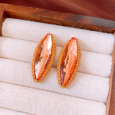 Orecchini A Lobo Marquise Con Strass E Perno In Argento Gioielli Vintage In Vetro Sfaccettato Accessori Di Lusso Eleganti
