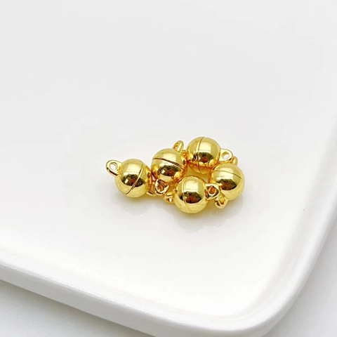 Round Zinc Alloy Magnetic Clasps Ball Shape Connectors For DIY Necklace Bracelet Making End Closures Golden Silver
