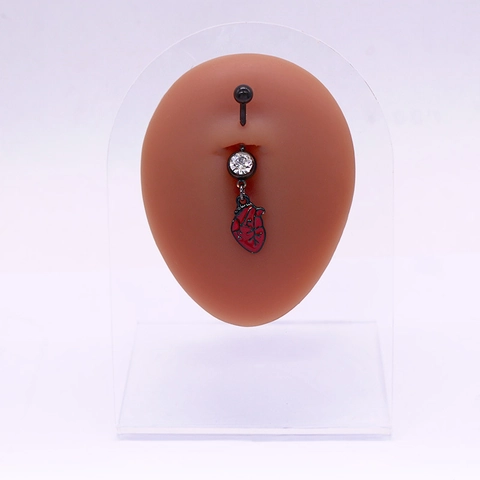 Piercing Ombelico Gotico Mano Teschio Cuore Zampa Gatto Pendente Gioielli Piercing Lega Zinco Zircone Smalto Donne