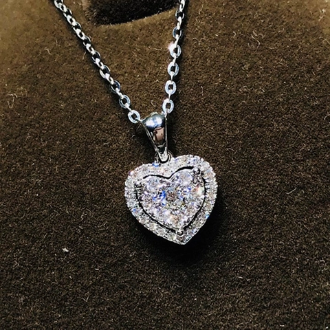 Collier Pendentif Cœur Cuivre Zircone Blanche Micro Pavé Forme Double Cœur Bijoux Élégants Pour Femmes Cadeau