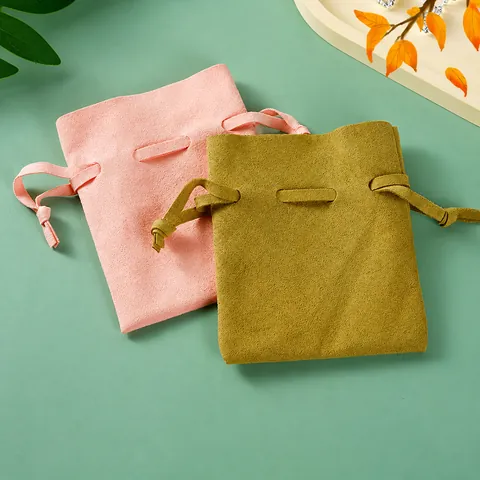 Microfiber Velvet Drawstring Bags Jewelry Packaging Pouches Small Gift Storage For Watch Earphone Travel Accessory