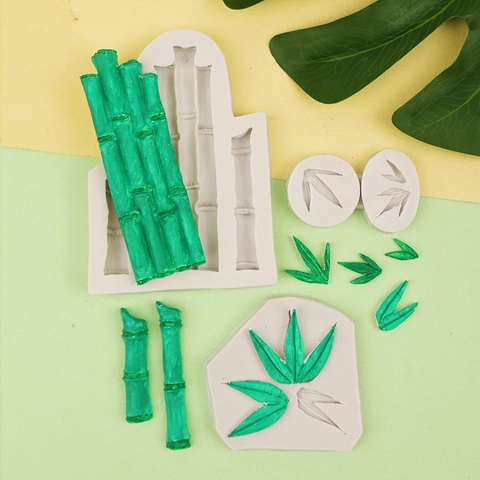 Bamboo Leaf And Stem Silicone Mold For Cake Decoration Fondant Chocolate Candy Jelly Realistic DIY Craft Baking Tools