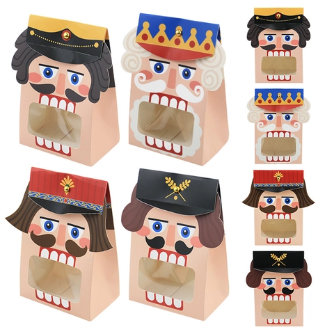 Nutcracker Soldier Christmas Gift Packaging Boxes Cardboard With Clear Window For Candy Cookies Holiday Party Decoration