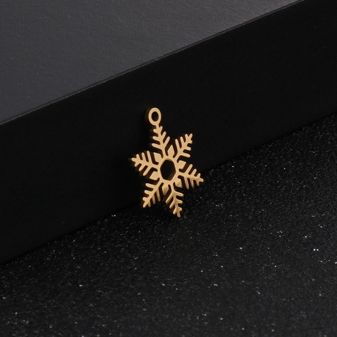 Ciondoli Fiocco Di Neve Acciaio Inossidabile Pendenti Cavi Per Creazione Di Gioielli DIY Collane Orecchini Natale Stile Minimalista