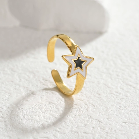 Mode Edelstahl Geometrische Offene Ringe Für Damen Minimalistisch Verstellbare Emaille Fingerringe Luxus Gold Silber Schmuck