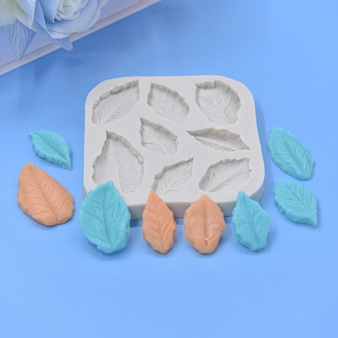 Leaf Shape Silicone Mold DIY Cake Fondant Baking Chocolate Candy Craft Tools Flexible Textured Foliage Design Template
