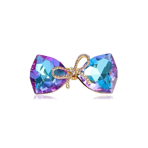 Glitzernde Strass Schleife Schmetterling Brosche Legierung Pin Kristall Eingelegt Kleidung Zubehör Für Frauen Schmuck