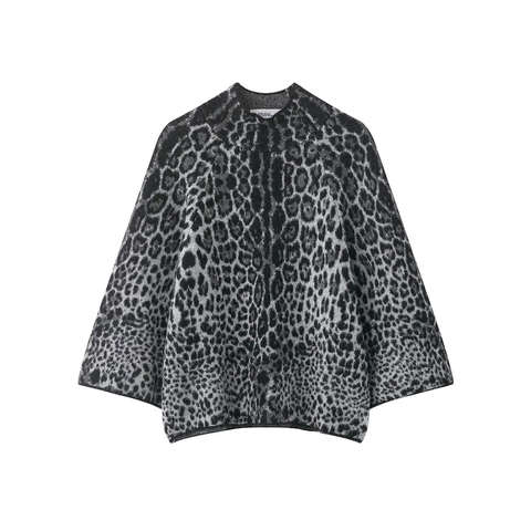 Dames Gebreid Vest Met Luipaardprint Losse Pasvorm Ronde Hals Knoopsluiting Lange Mouwen Casual Streetwear Trui