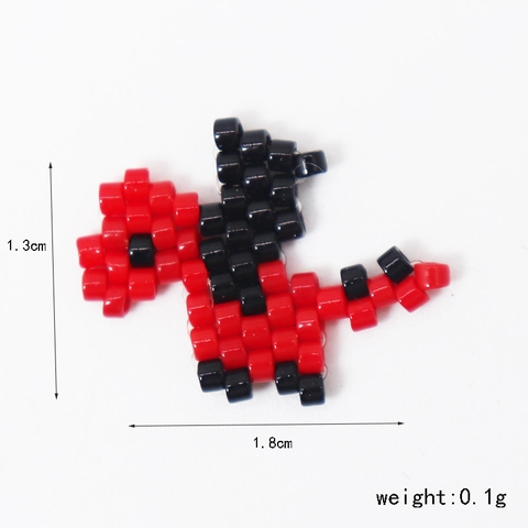Handmade Beaded Dinosaur Mini Charms Glass Seed Bead Animal Pixel Art For DIY Jewelry Making Accessories