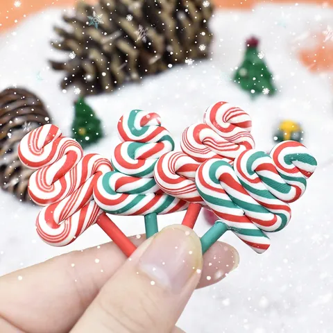 Weihnachtsbaum Lutscher Anhänger Polymer Ton Harz DIY Schmuckherstellung Zubehör Festliche Feiertagsdeko
