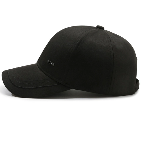 Klassische Baseballkappe Twill Stoff Verstellbar Gebogene Krempe Outdoor Sport Sonnenschutz Metalldekor Mode Für Herren