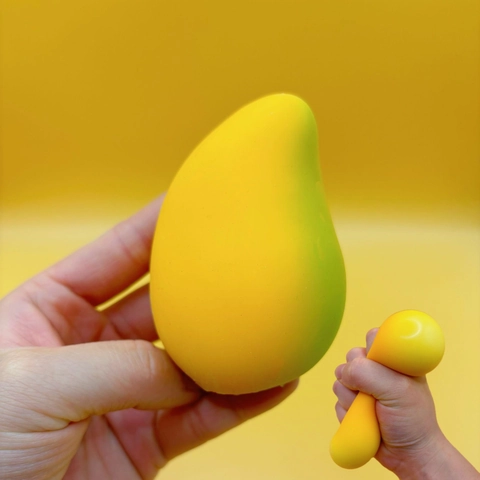 Juguete Squishy de Mango de Fruta de Simulación Alivio del Estrés TPR Realista Juguete para Apretar Suave para Adultos Niños
