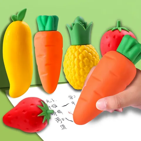 Gomme Per Cancellare A Forma Di Frutta E Verdura Grandi Gomme In TPE Pulizia Senza Polvere Per Studenti Bambini Carota Fragola Mango