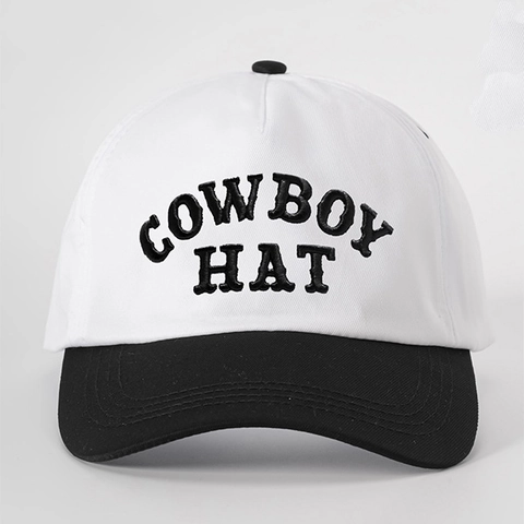 Gorra De Béisbol Bloque De Color Bordado Cowboy Hat Ajustable Visera Curva Protección Solar Sombrero De Ocio