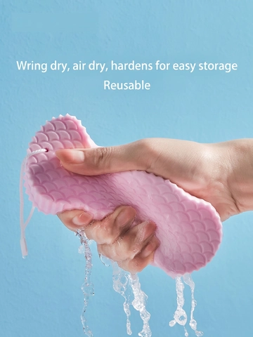 3D Bath Sponge Soft PVA Painless Exfoliation Dead Skin Remover For Kids And Babies Reusable With Lanyard