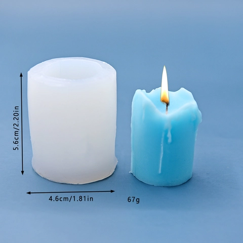 Silicone Candle Mold DIY Handmade Cylinder Shape Dripping Wax Effect Aromatherapy Soap Baking Tools