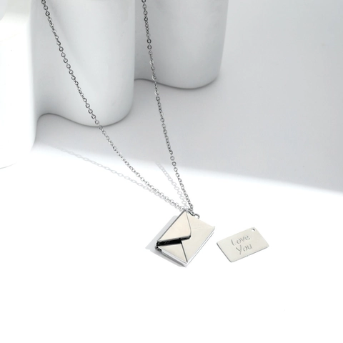 Collar Colgante Sobre Acero Inoxidable Abrible Secreto Love You Mensaje Minimalista Regalo Mujer