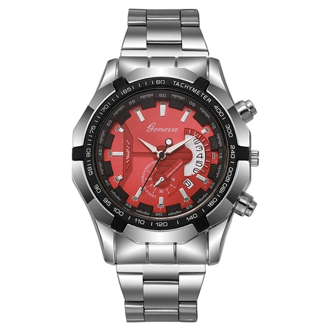 Men's Quartz Watch Stainless Steel Band Business Casual Wristwatch Luminous Date Display Tachymeter Waterproof Luxury