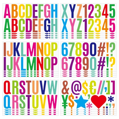 Alphabet Letter Number Stickers Large Vinyl Waterproof Self Adhesive For Mailbox Classroom Bulletin Board DIY Decor Multicolor Black White