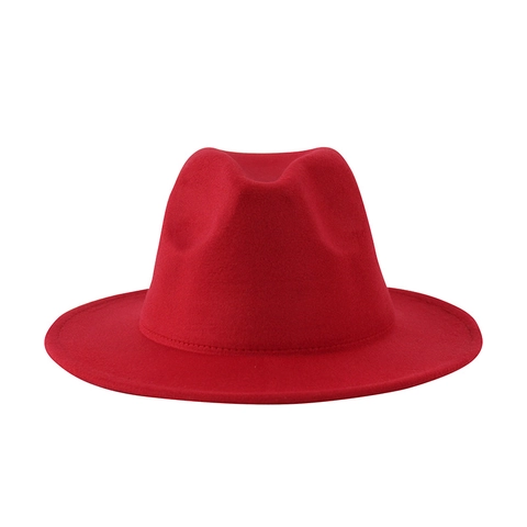 Classic Fedora Hat Wide Brim Cotton Polyester Jazz Cap Solid Color Elegant Vintage Style For Men And Women Sun Protection