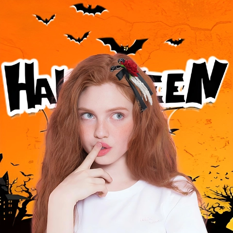 Halloween Skelett Hand Haarklammer Mit Roter Rose Spitze Netz Gothic Maskerade Party Haarschmuck Für Damen