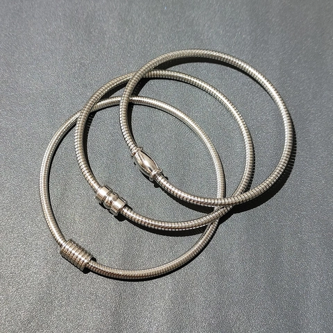 304 Stainless Steel Snake Chain Bracelet Women DIY Base Jewelry With Magnetic Clasp Simple Fashion Minimalist Silver Color