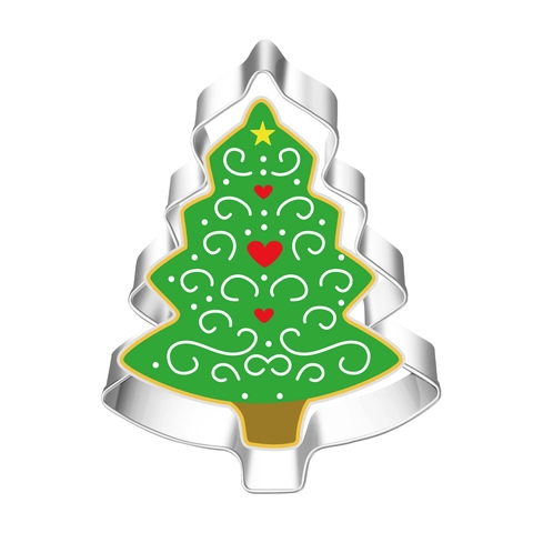 Stainless Steel Christmas Tree Cookie Cutter Baking Mold Cake Pastry Tool Holiday Kitchen Baking Supplies