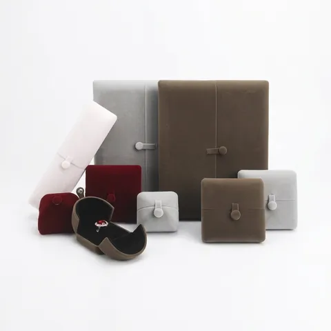 Luxurious Velvet Double Door Jewelry Box For Rings Necklaces Bracelets Earrings Wedding Gift Packaging Display Storage Case