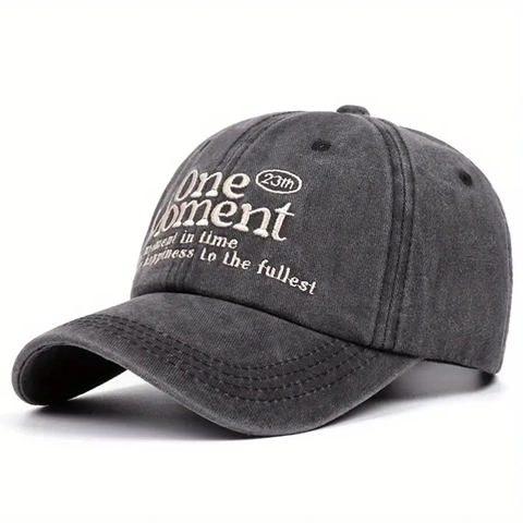 Casquette De Baseball En Coton Lavé Broderie Lettre Rétro Ajustable Vintage Dad Hat Protection Solaire