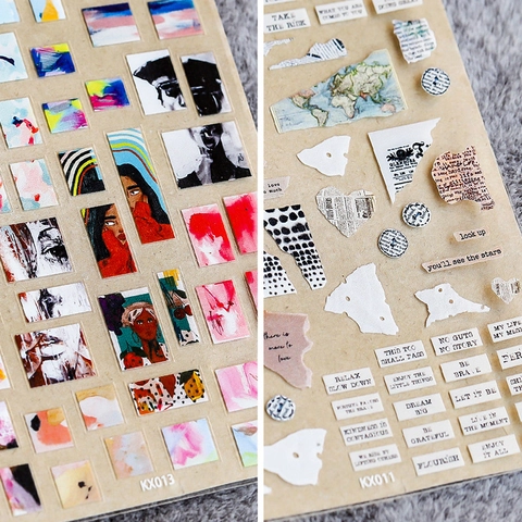 Adesivi Unghie Arte Vintage Ultrasottili Autoadesivi Ritratti Astratti Floreali Decorazioni Scrapbooking
