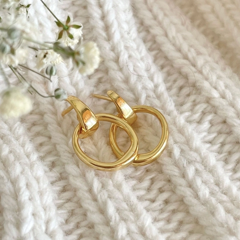 Geometric Hoop Earrings 925 Sterling Silver Minimalist Intertwined Double Circle Ear Cuffs For Women Korean Style