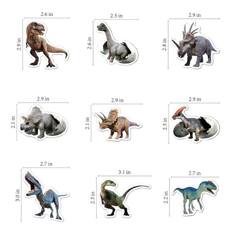 Pegatinas De Dinosaurios Calcomanías De Vinilo Impermeables Para Laptop Equipaje Monopatín Botella De Agua Tema Jurásico Realista