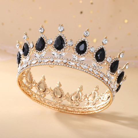 Corona Da Sposa Barocca Tiara Per Matrimonio Lusso Strass Lega Fascia Principessa Regina Concorso Accessori Per Capelli Da Donna
