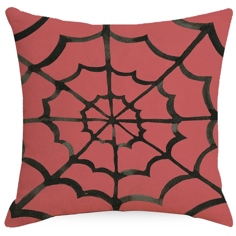 Halloween Linnen Kussensloop Vierkant Spinnenweb Geest Schedel Pompoen Print Decoratieve Sofa Kussenhoes