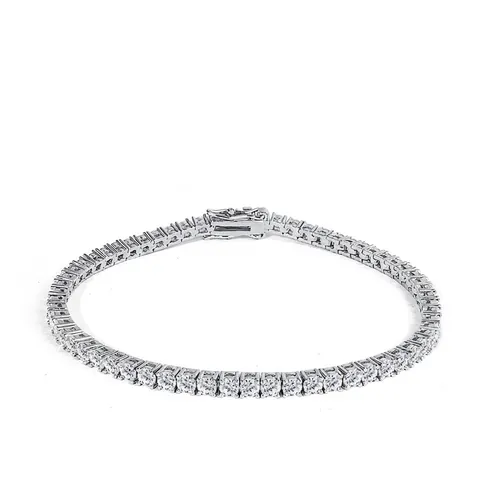 Bracciale Tennis in Rame Hip Hop Per Uomo Donna Iced Out Zirconia Bracciale a Catena Geometrica Gioielli Galvanizzati alla Moda Regalo