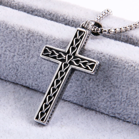Collana Con Pendente A Croce Retro Acciaio Inossidabile Motivo Celtico Cuore Inciso Gioielli Hip Hop