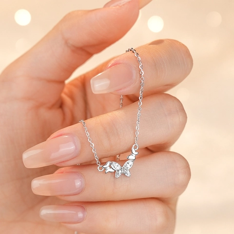 Elegante Collar con Colgante de Mariposa de Plata de Ley 925 para Mujer Joyería Gargantilla de Circonia Microincrustada